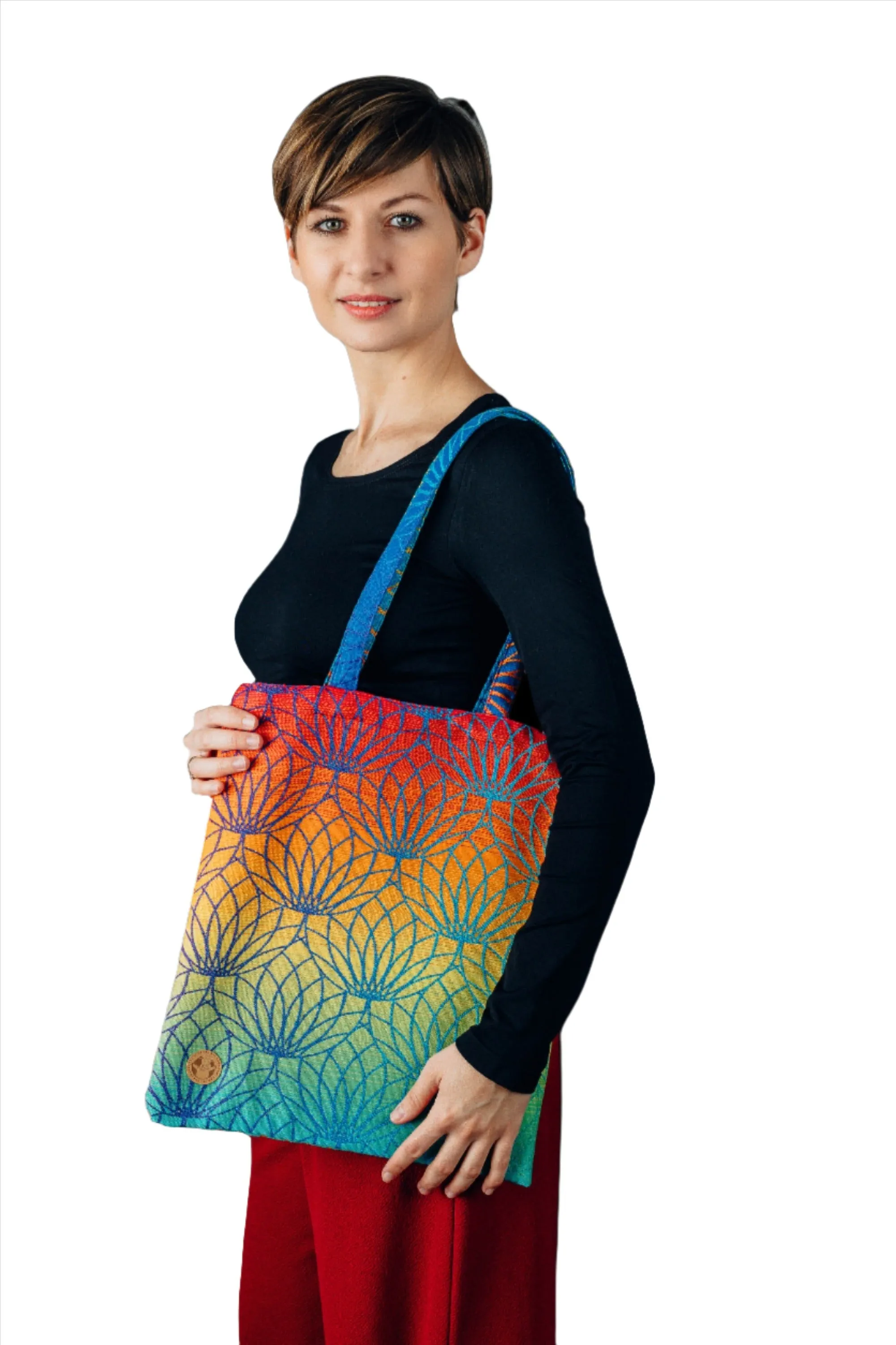 Lotus Rainbow Shopping Bag by LennyLamb