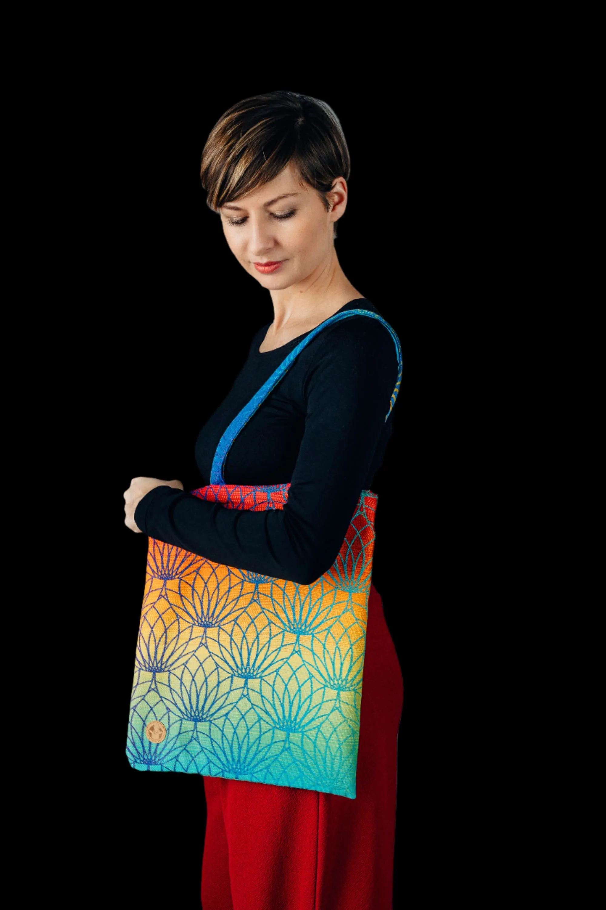 Lotus Rainbow Shopping Bag by LennyLamb