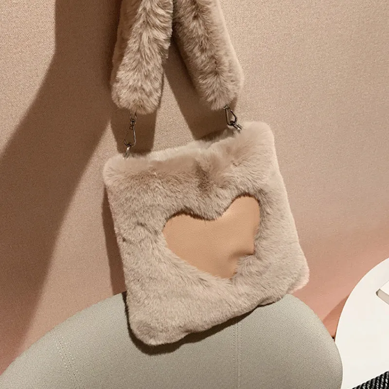 Love Handbags Winter Plush Shoulder Bags For Women