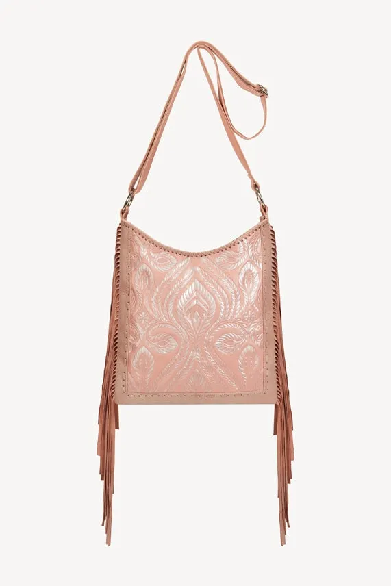 Luna Shimmer Shoulder Bag Metallic Pink/Silver