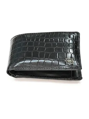 MEN BLACK TEXTURED GENUINE LEATHER WALLET