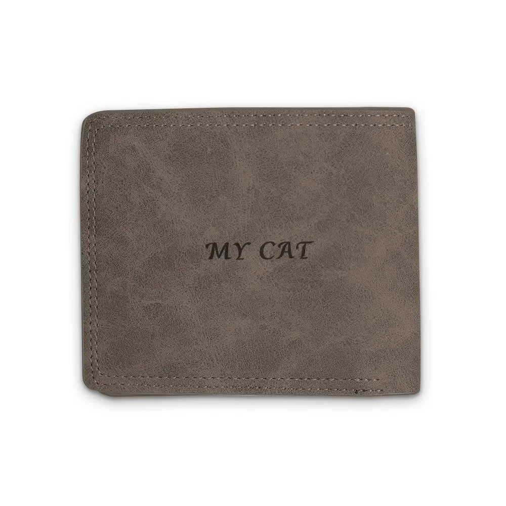 Men's Bifold Short Custom Photo Wallet Coffee