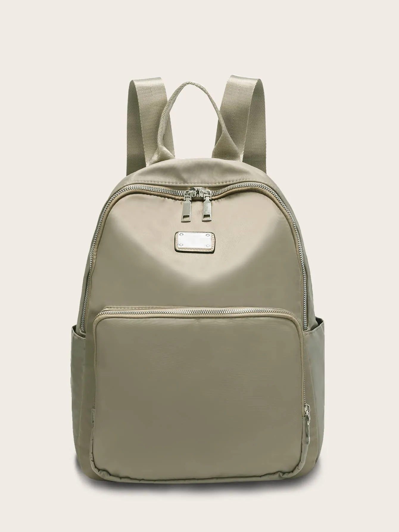 Metal Decor Pocket Front Backpack