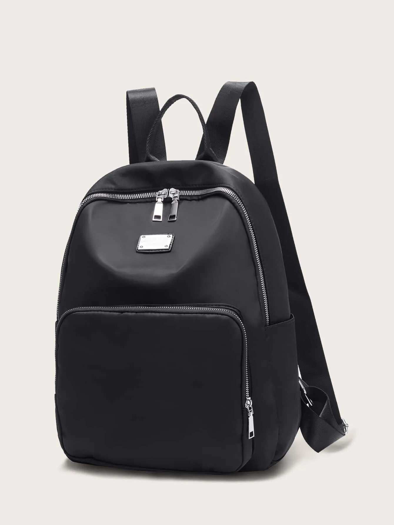 Metal Decor Pocket Front Backpack