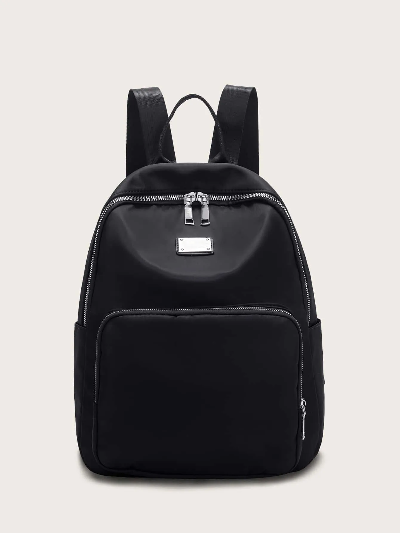 Metal Decor Pocket Front Backpack