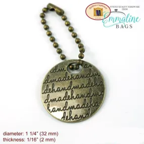 Metal Hang Tag "Handmade" Antique Brass