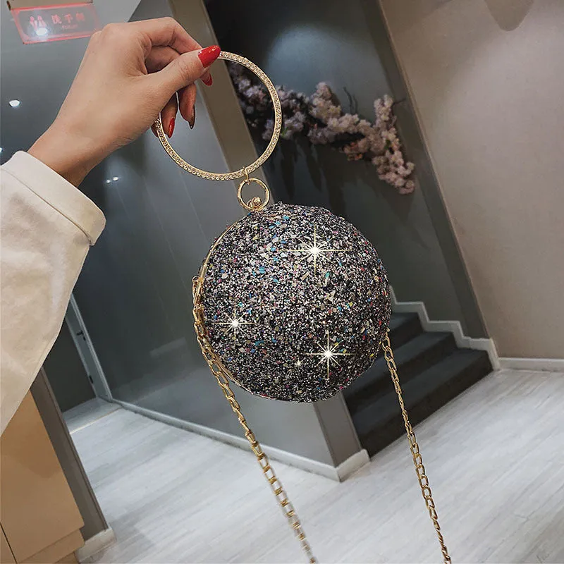 Mini Glitter Circle Bag