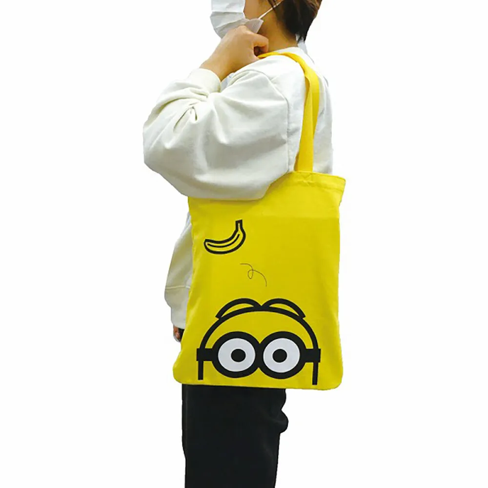 Minions handbag canvas handbag fun big face design fun simple shoulder bag shopping bag shopping Dave Stuart Kevin Minions