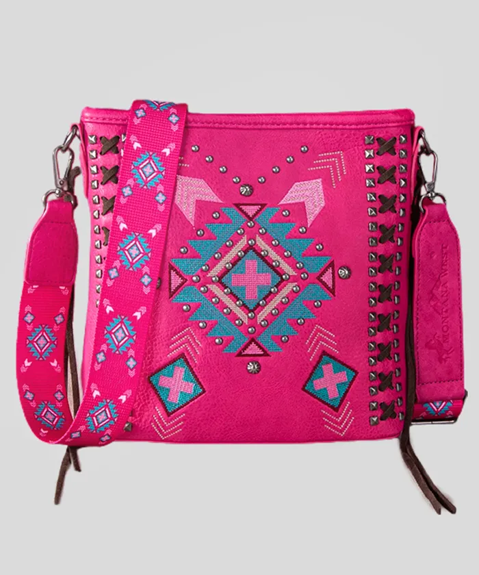 Montana West Embroidered Aztec Collection Concealed Carry Crossbody Bag