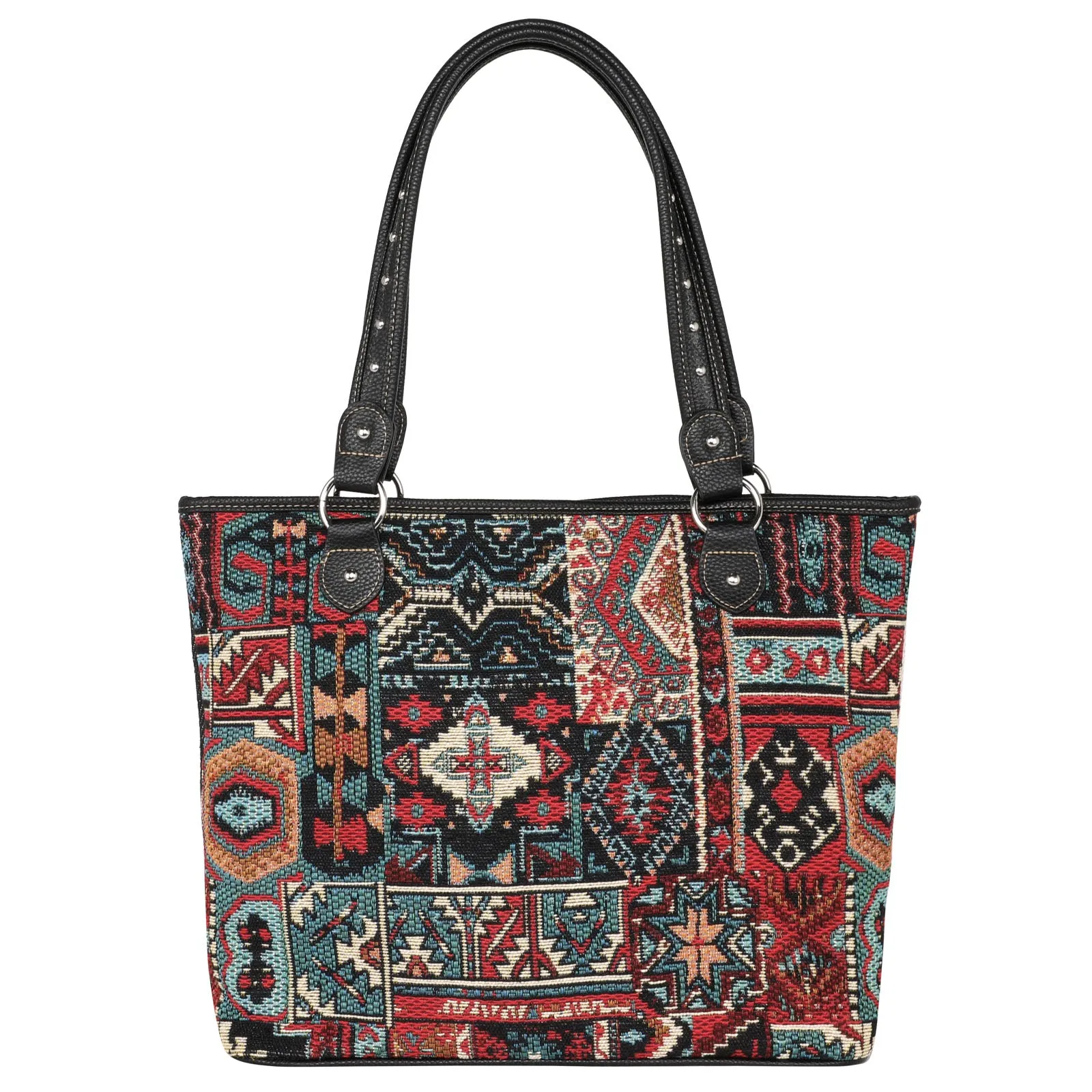 MW1228-8112 Montana West Western Pattern Print Canvas Tote Bag