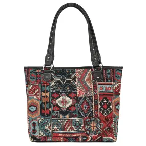 MW1228-8112 Montana West Western Pattern Print Canvas Tote Bag