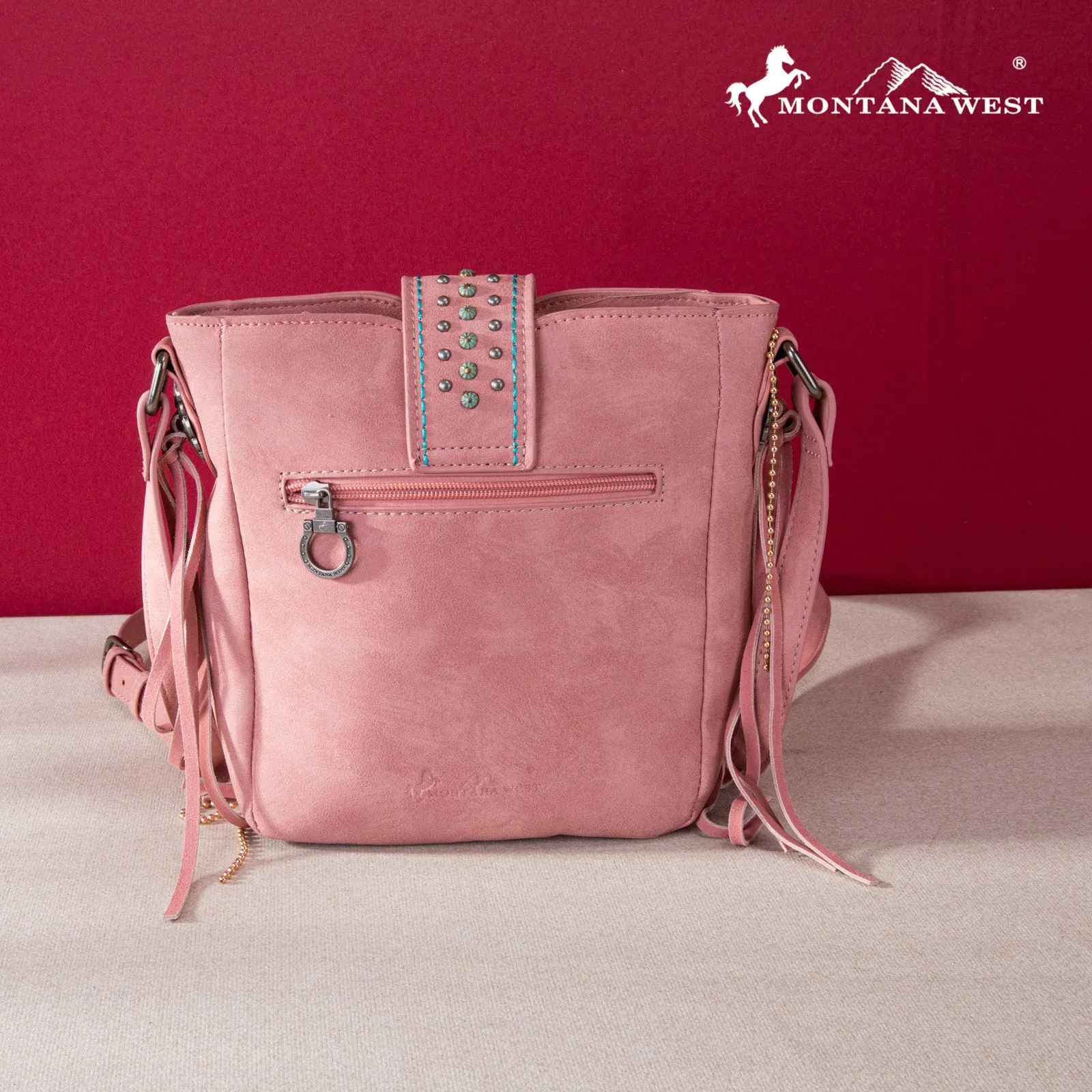 MWF1047-8360  Montana West Fringe Collection Crossbody - Pink