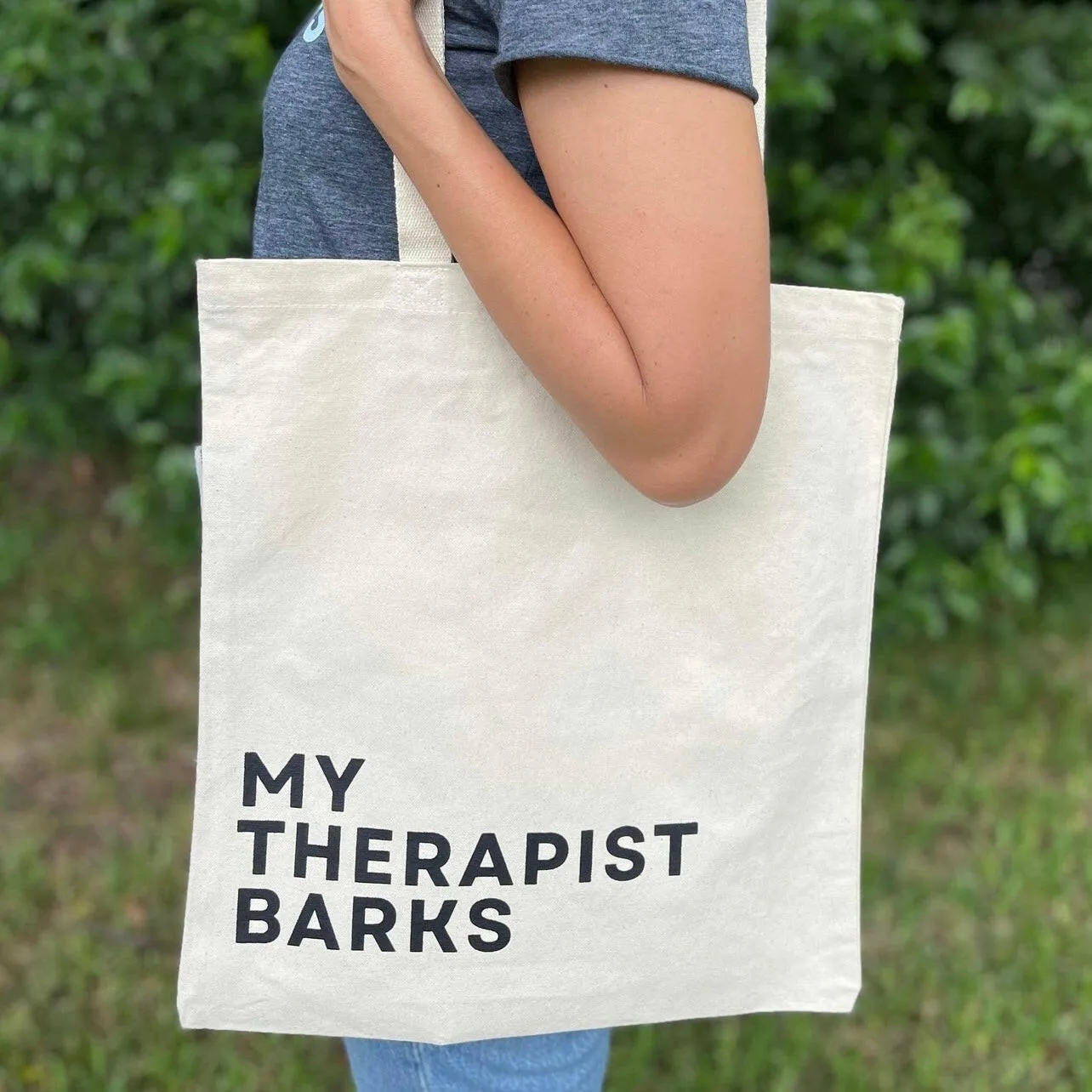 My Therapist Barks Tote Bag