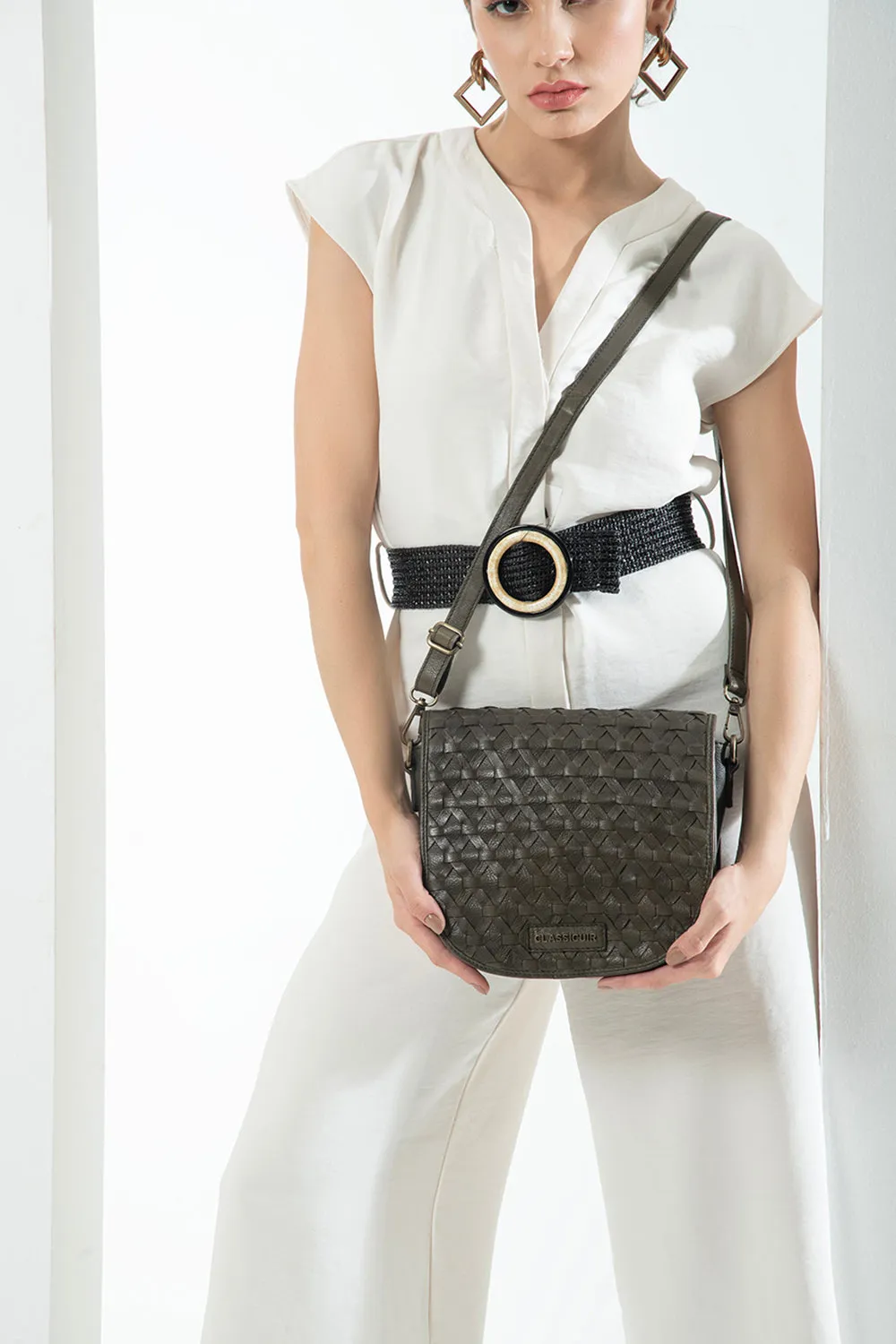 Nantes Cross Weave  Crossbody Bag