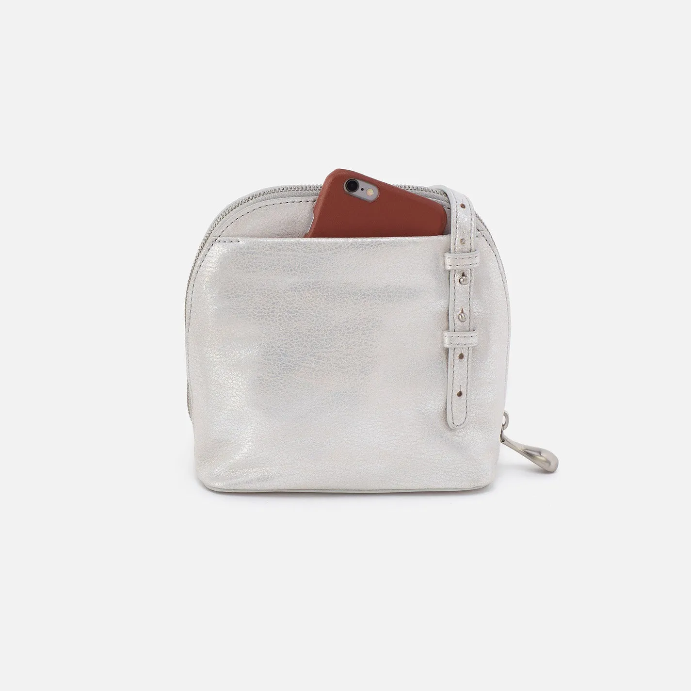 Nash Crossbody In Metallic Leather - Silver