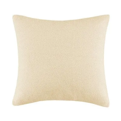 New - 26"x26" Oversized Bree Knit Square Throw Pillow Cover Ivory - Ink Ivy