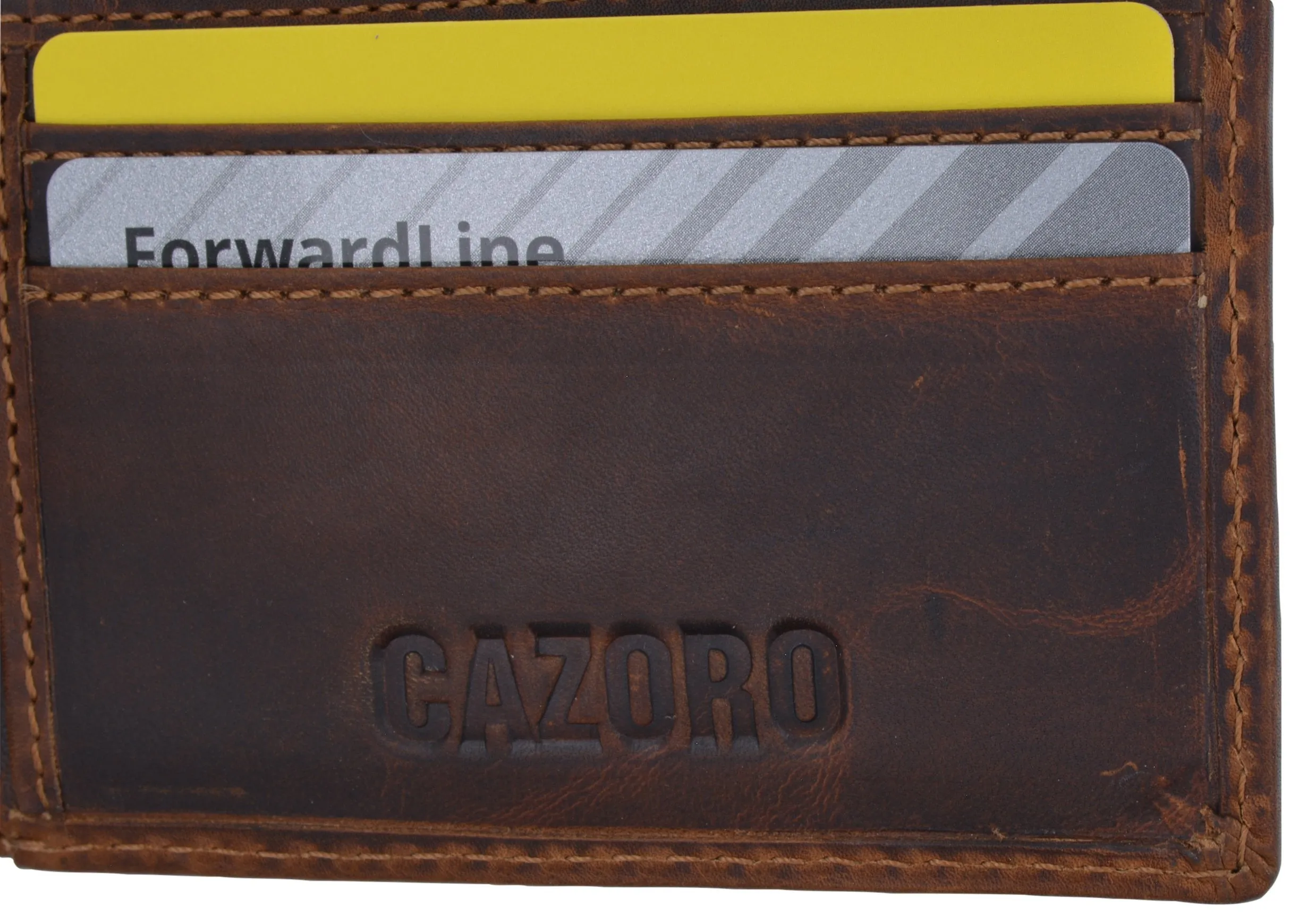 New Small Mens RFID Vintage Leather Bifold Slim Credit Card ID Wallet by Cazoro 618067RHU