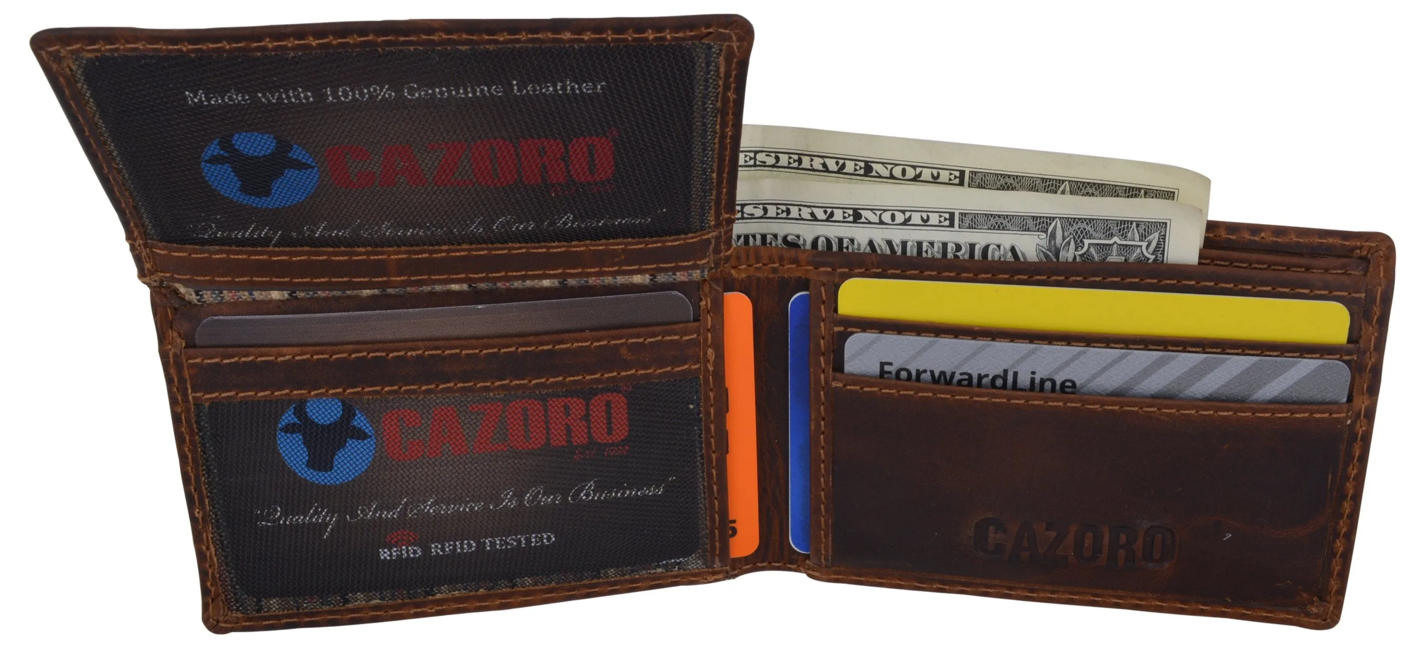 New Small Mens RFID Vintage Leather Bifold Slim Credit Card ID Wallet by Cazoro 618067RHU