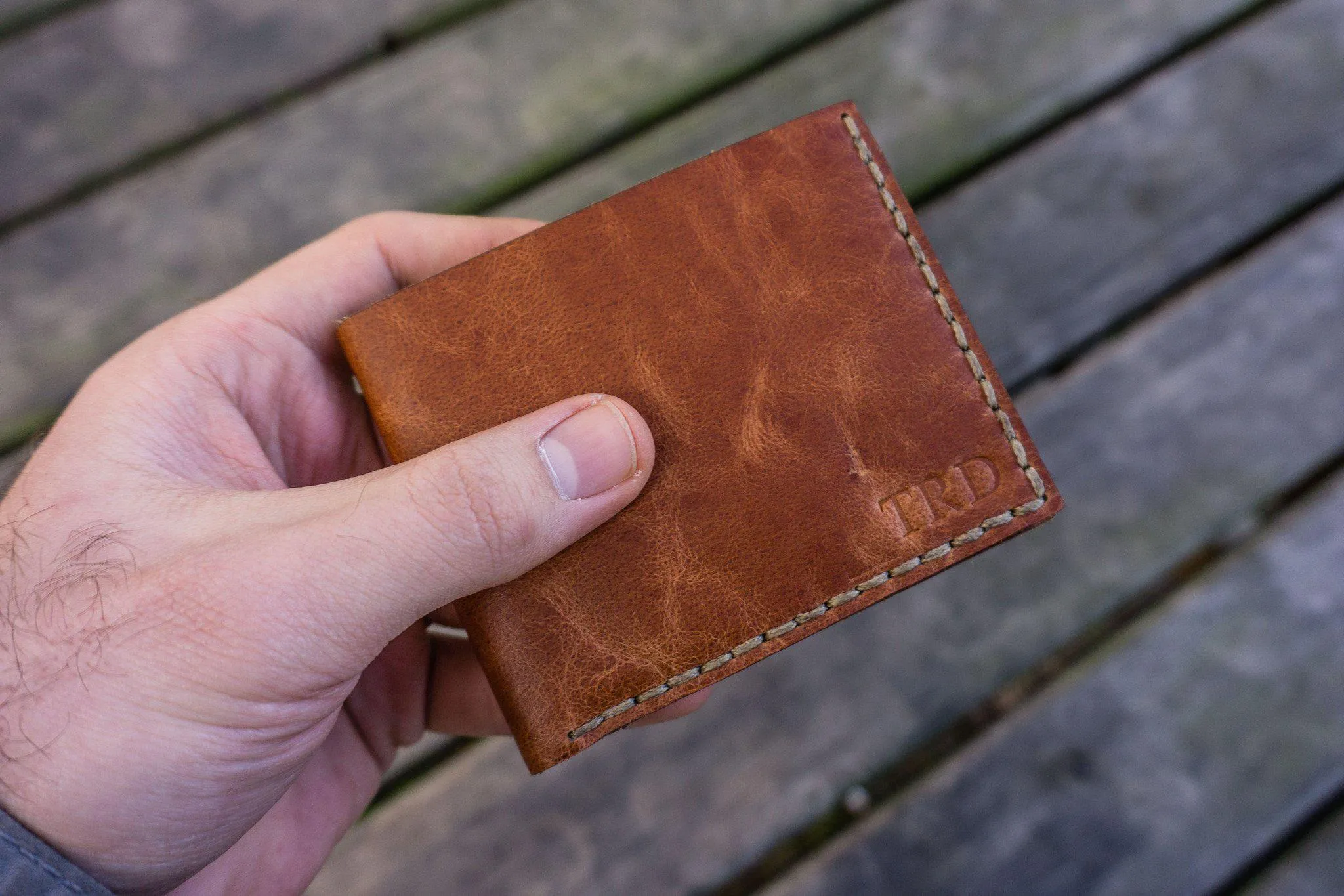 No.48 Personalized Handmade Leather Wallet - Rustic Brown