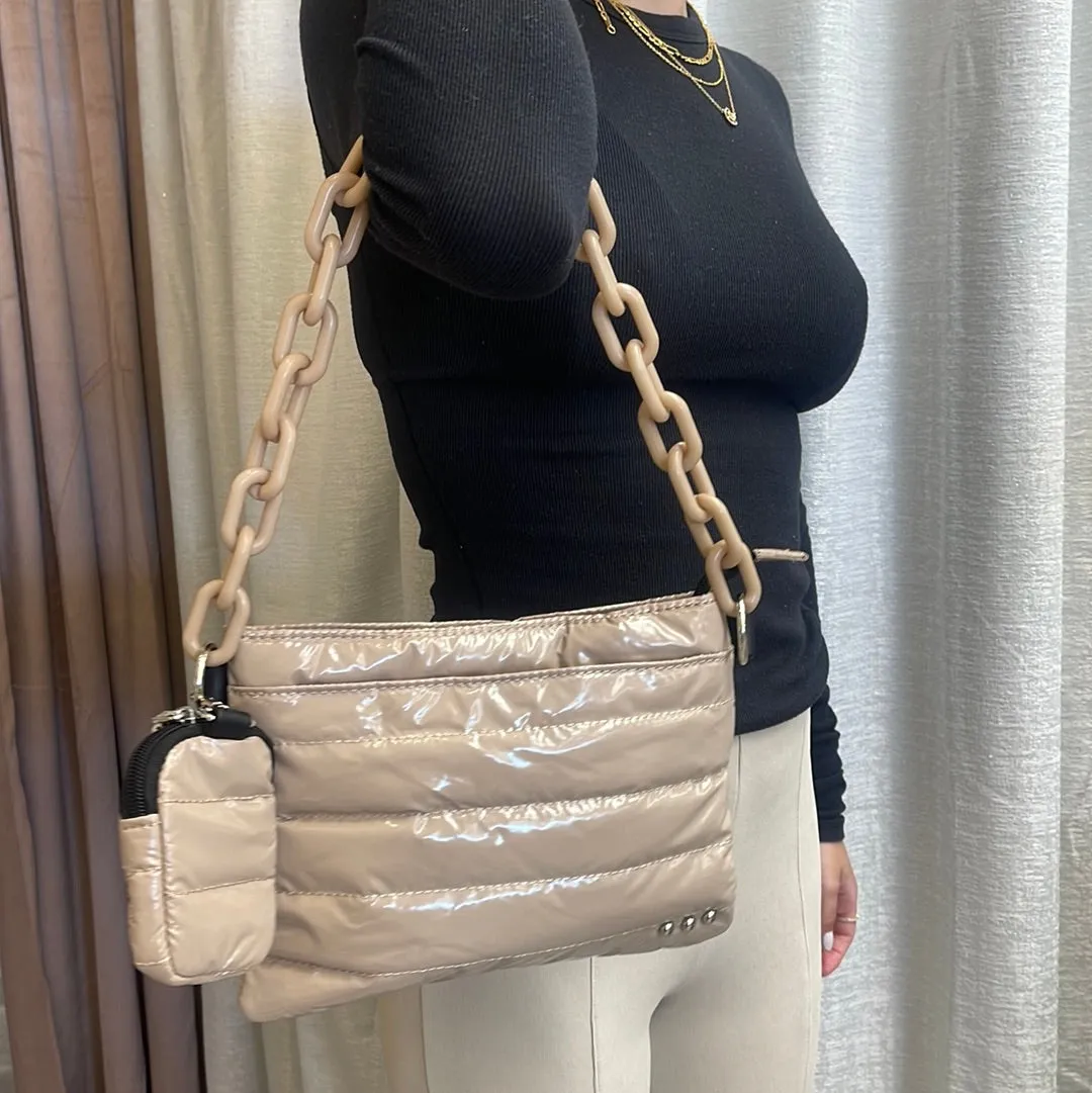 Nylon Patent Crossbody Bag