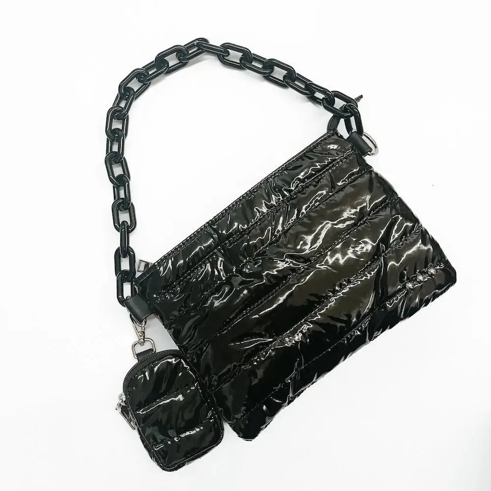 Nylon Patent Crossbody Bag