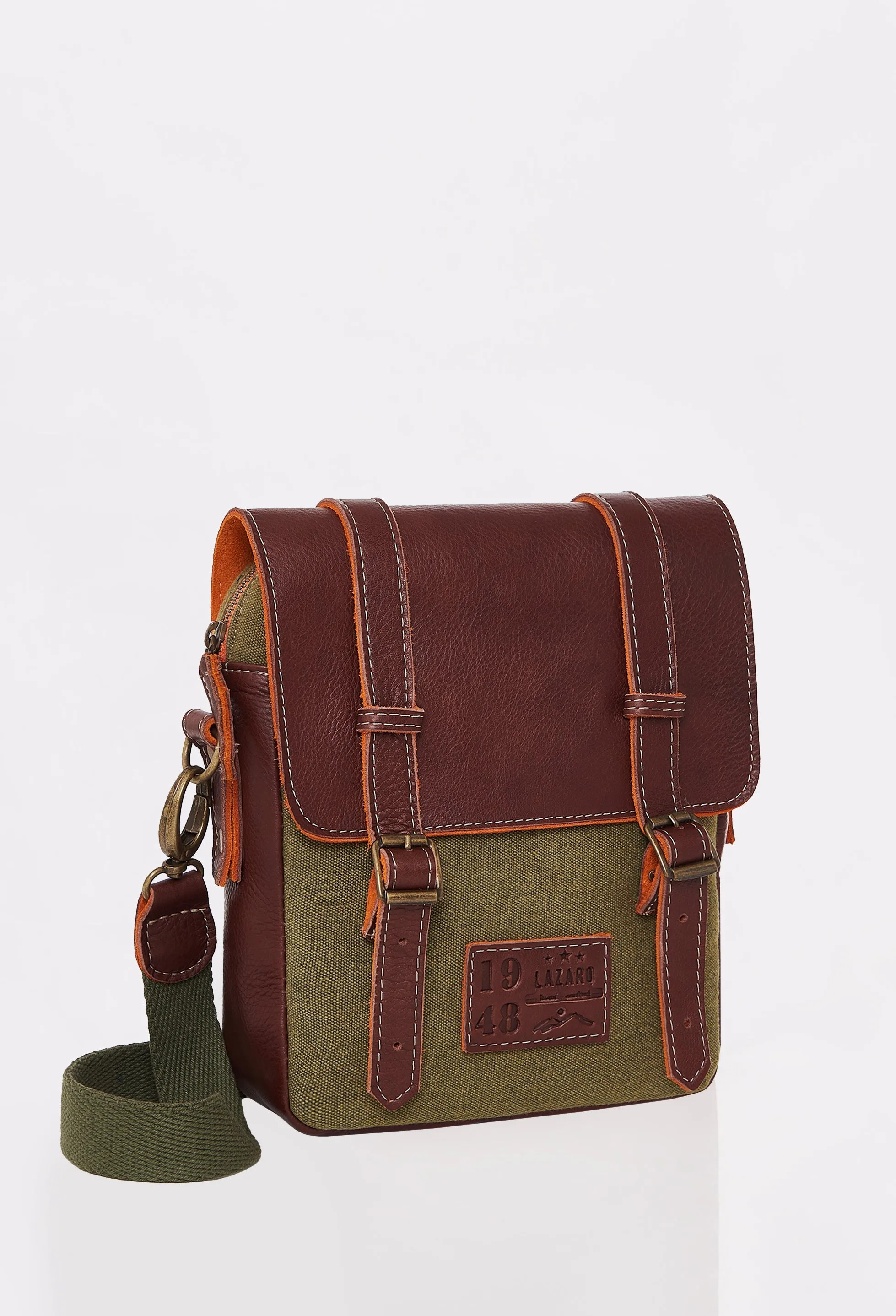 Olive Canvas Crossbody Bag “Otto”