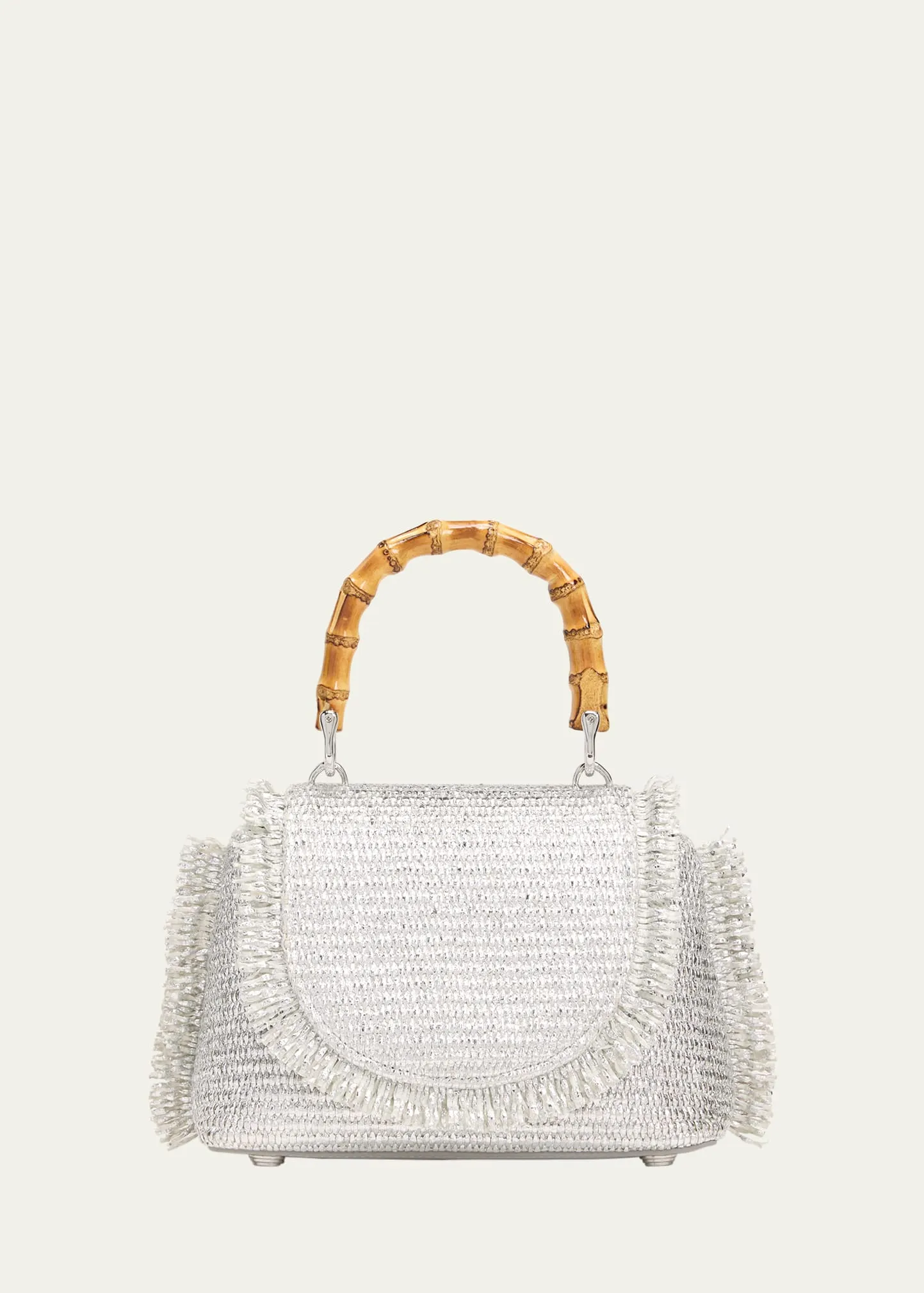 Ozzy Mini Fringe Metallic Top-Handle Bag