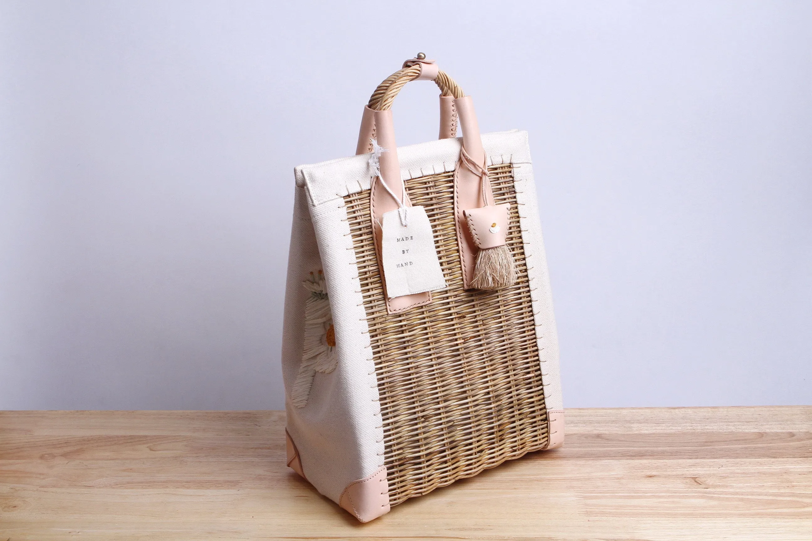 Paniers NEM - Rattan canvas wicker handbag