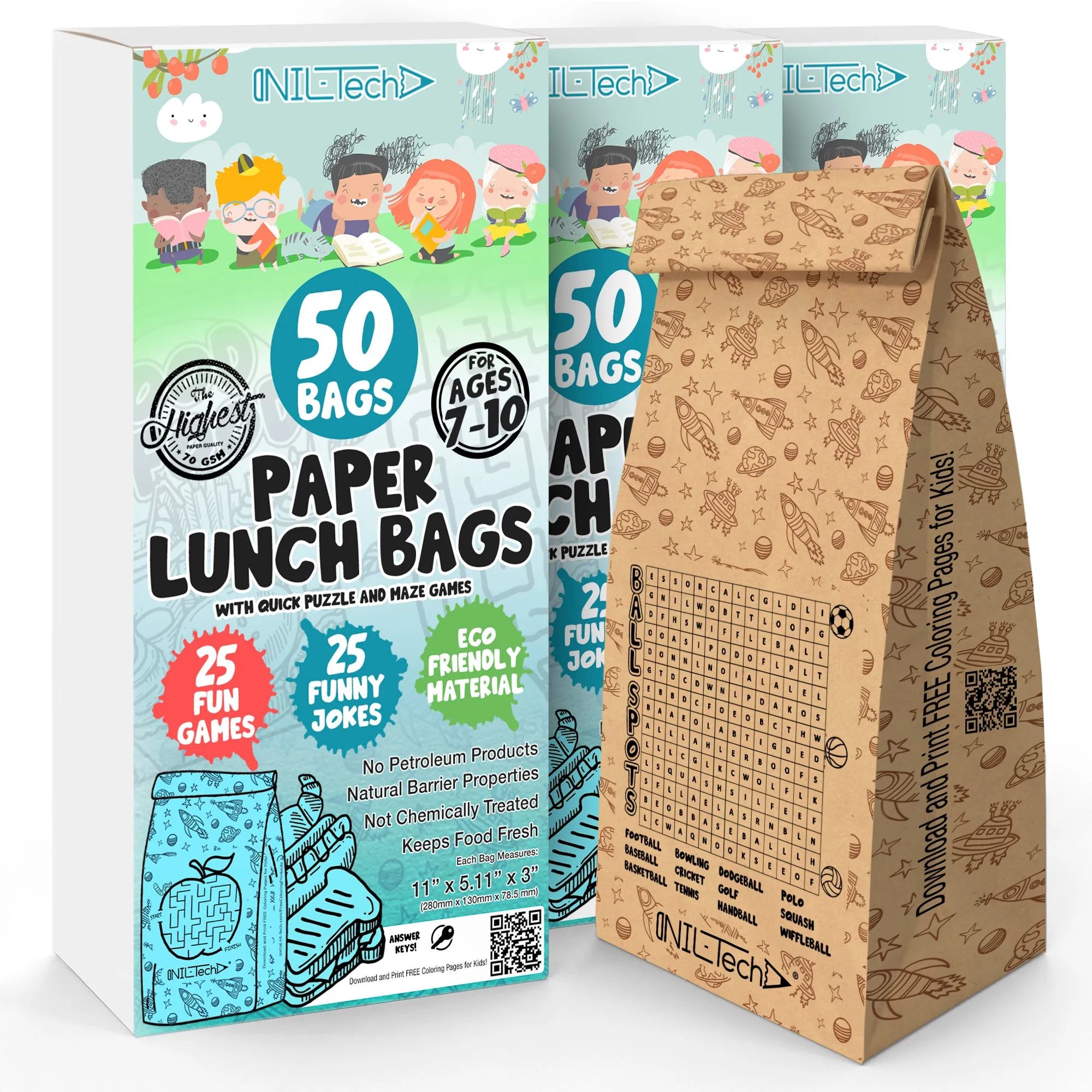 Paper Lunch Bags - 50 pcs