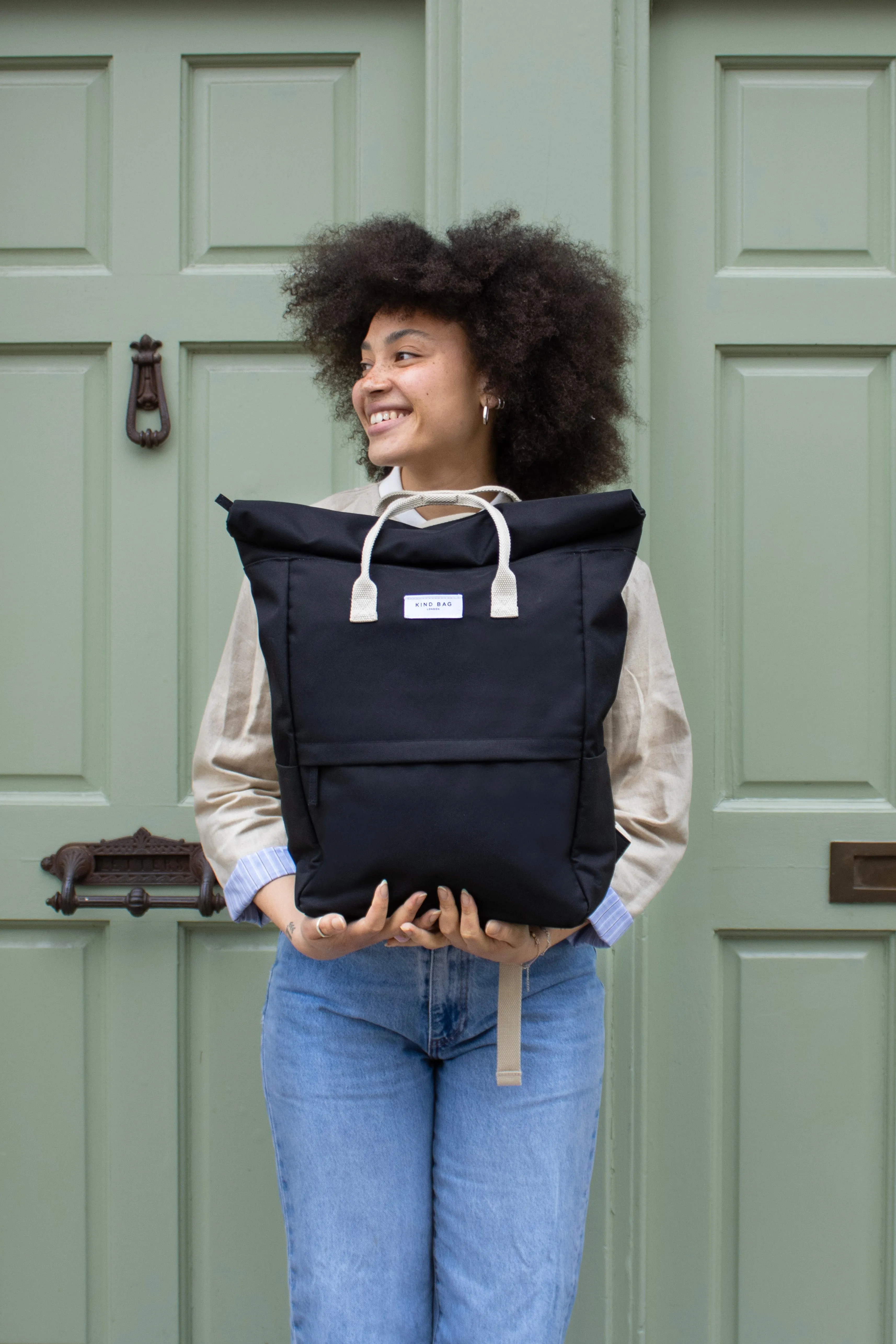 Pebble Black | “Hackney” Backpack | Large