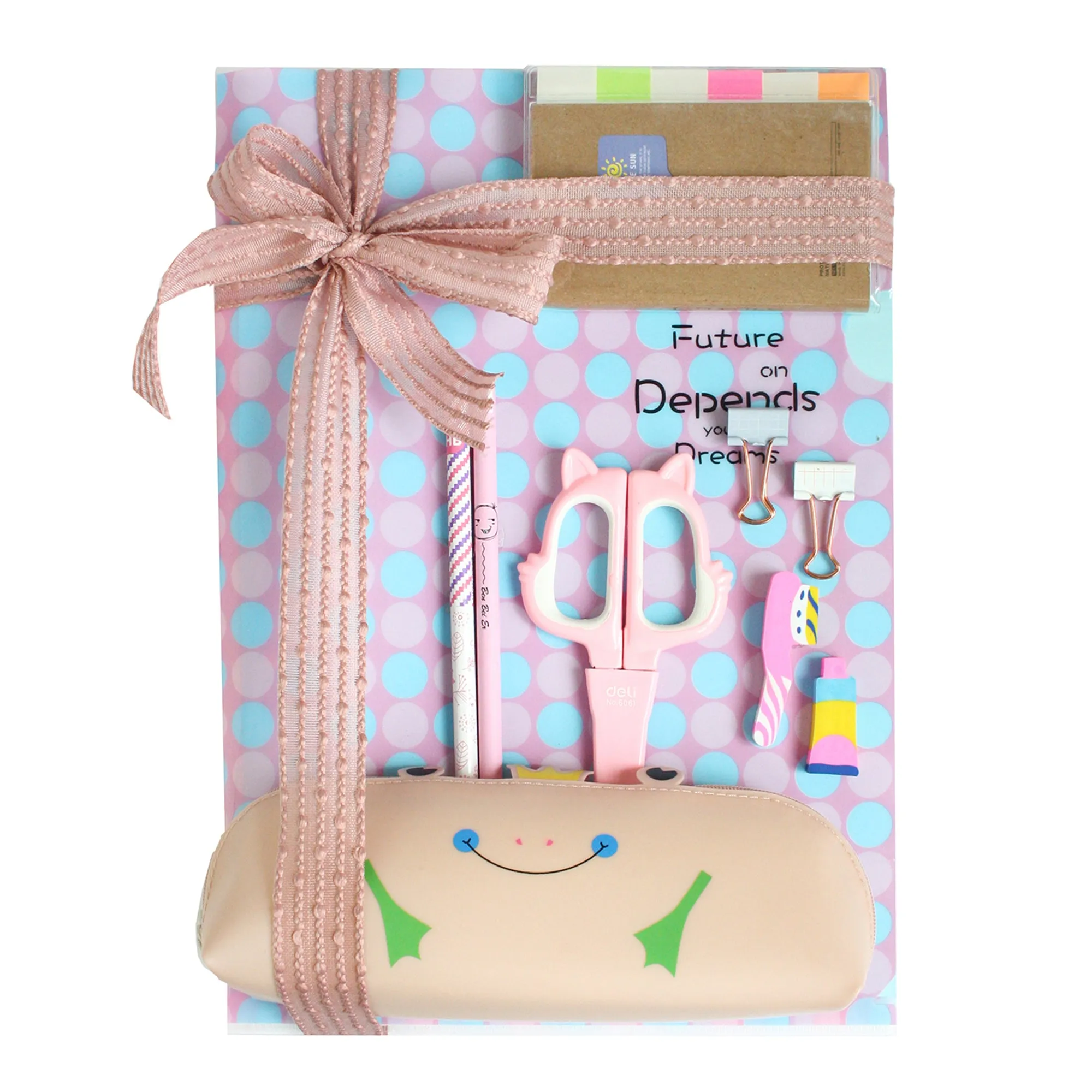 Pink Blue Dots Folder Gift Set