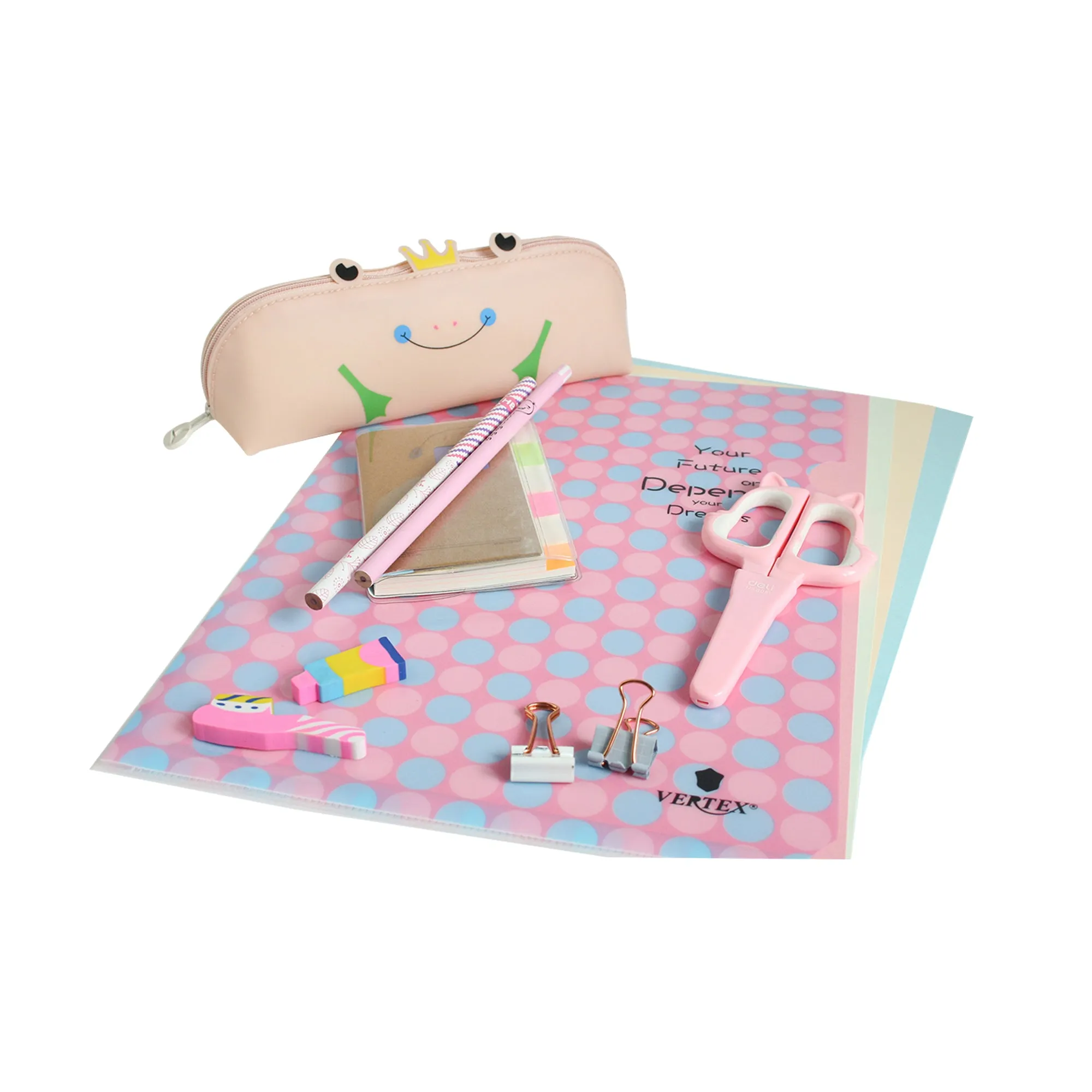 Pink Blue Dots Folder Gift Set