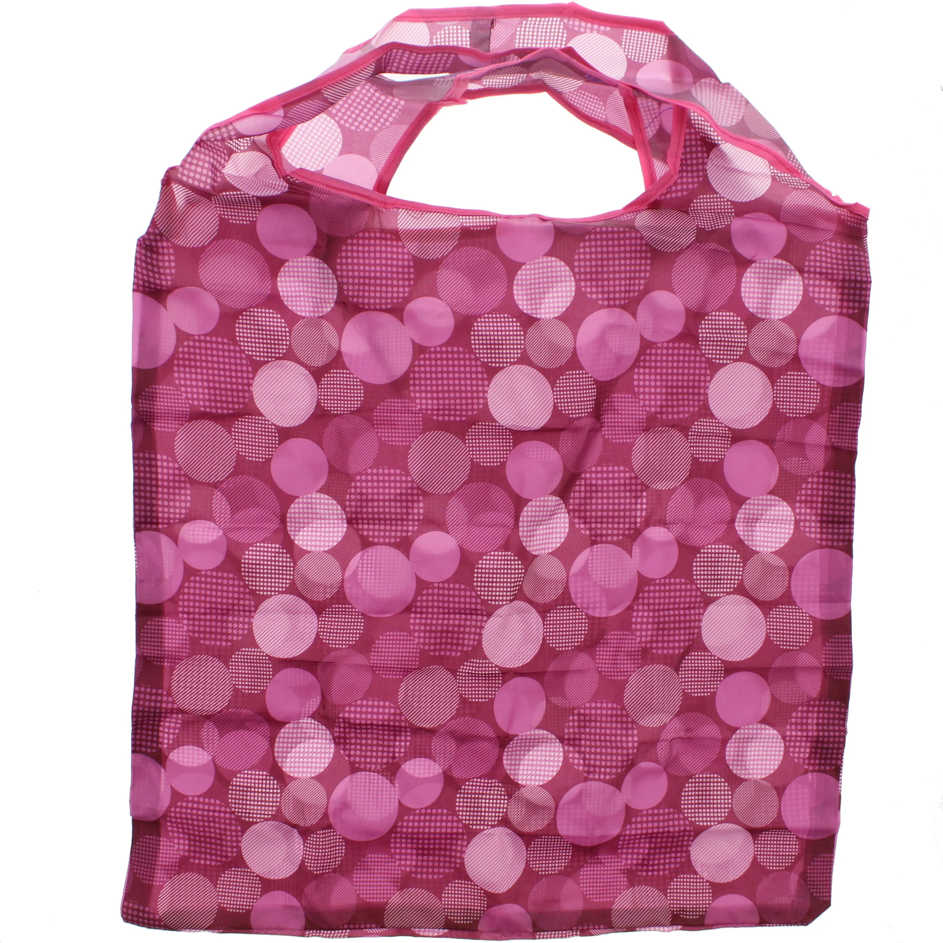 Pink Polka Dot Shopping Bag in Pocket Pouch