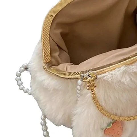 Plush Fur Crossbody Bag - Small Round Niche Bag