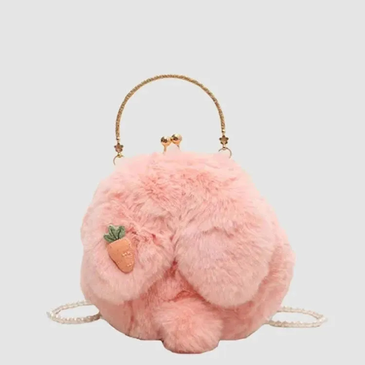 Plush Fur Crossbody Bag - Small Round Niche Bag