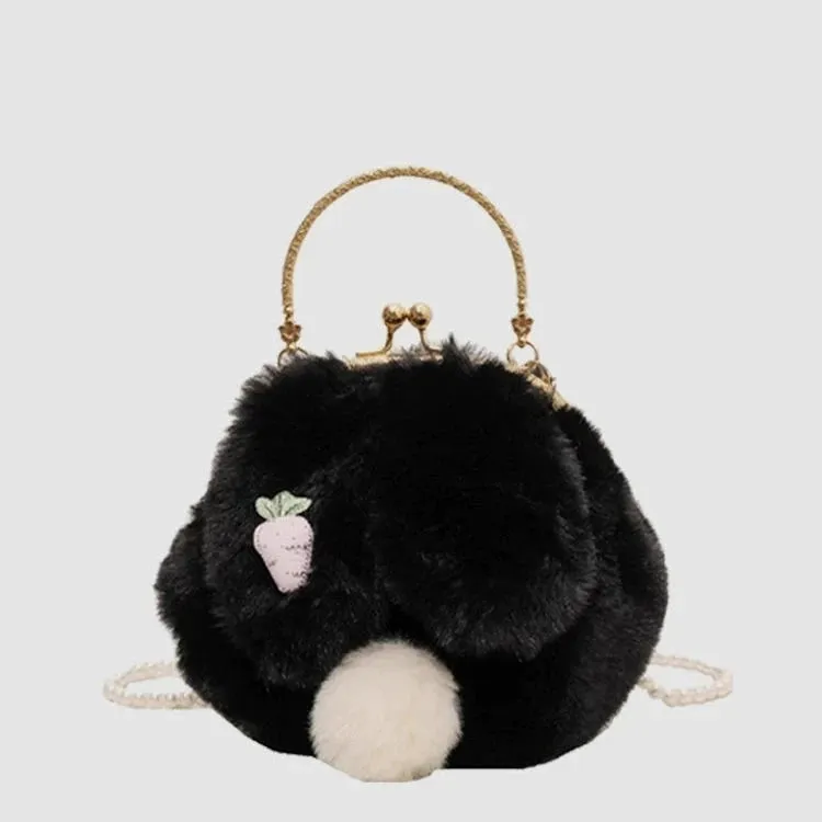 Plush Fur Crossbody Bag - Small Round Niche Bag