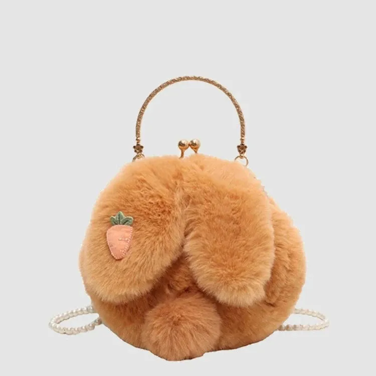 Plush Fur Crossbody Bag - Small Round Niche Bag