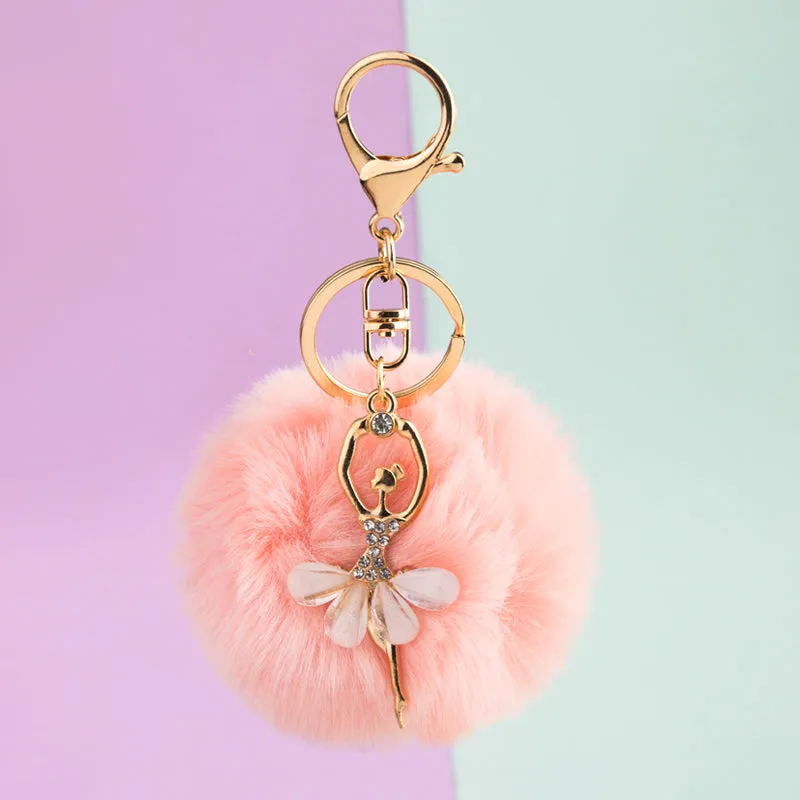 Pom Pom Charm Keychain