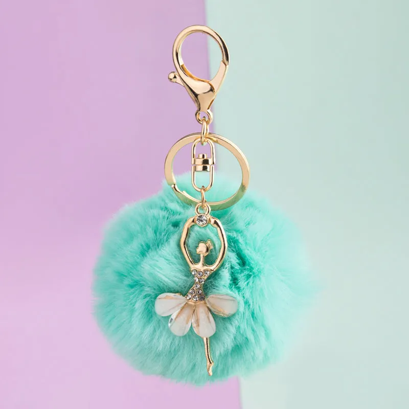 Pom Pom Charm Keychain