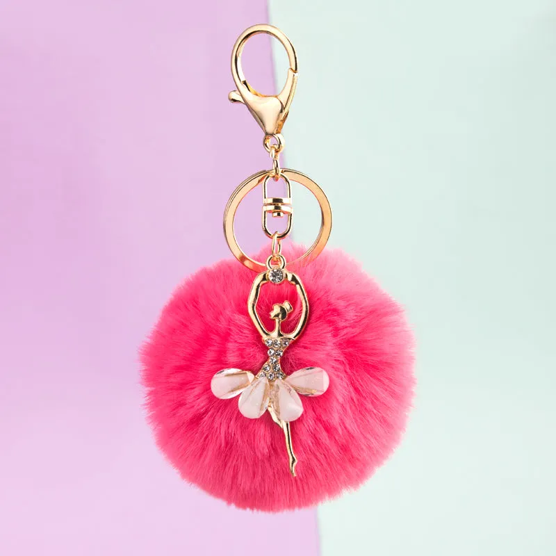 Pom Pom Charm Keychain