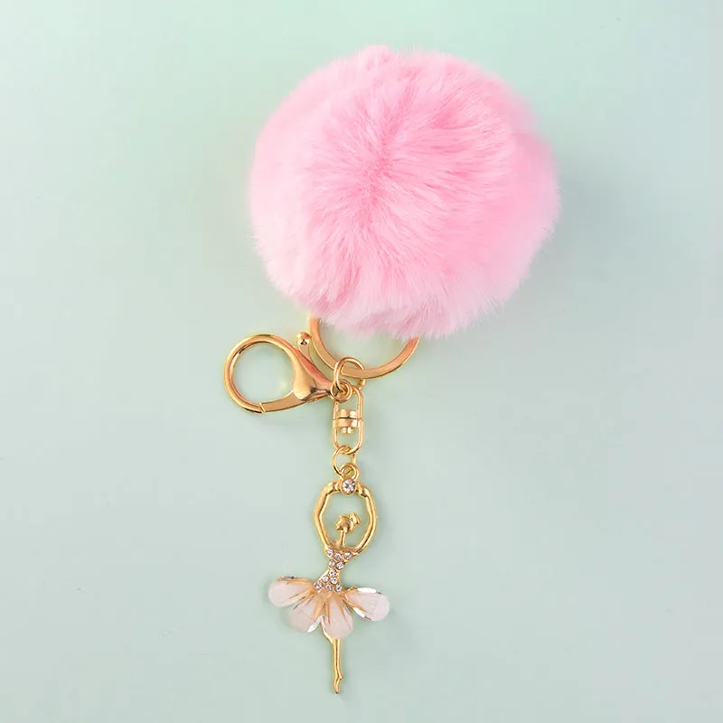 Pom Pom Charm Keychain