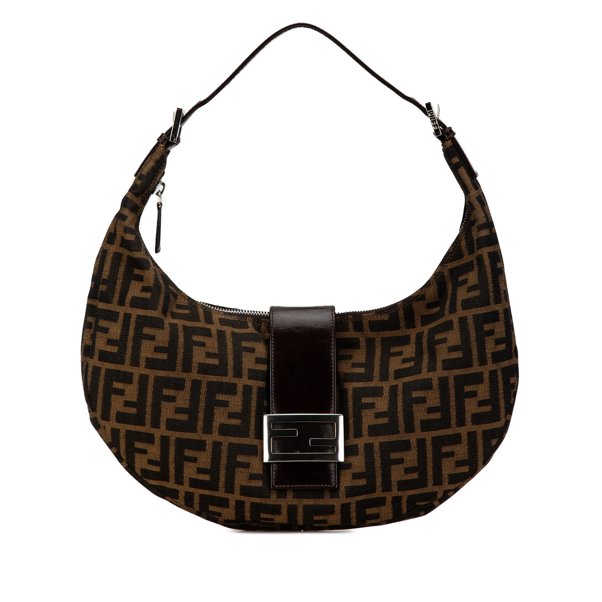 Pre-Owned Fendi Zucca Canvas Croissant Hobo - FEN1043