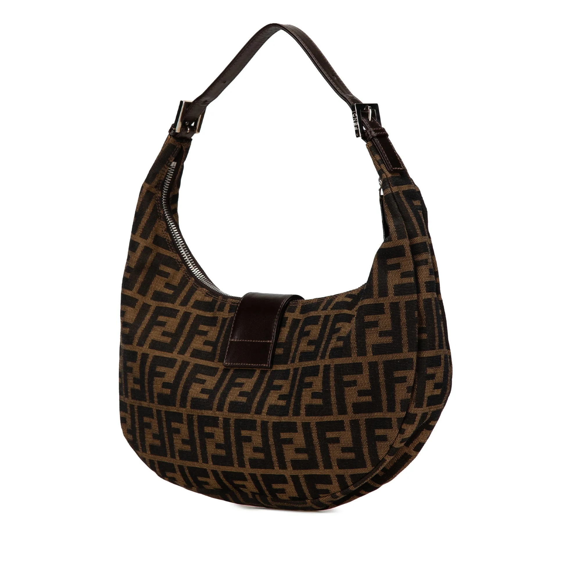 Pre-Owned Fendi Zucca Canvas Croissant Hobo - FEN1043