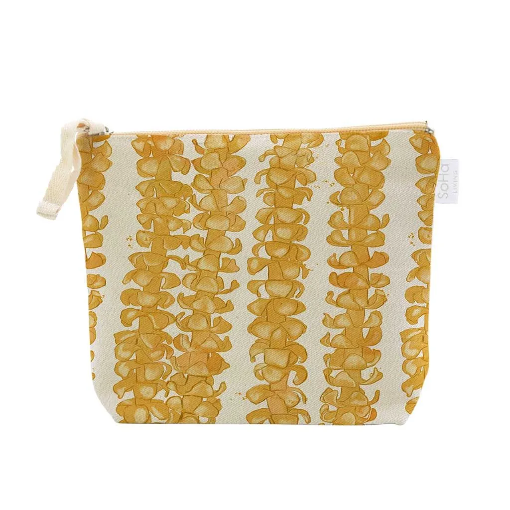 Puakenikeni Yellow Cosmetic Bag, Large