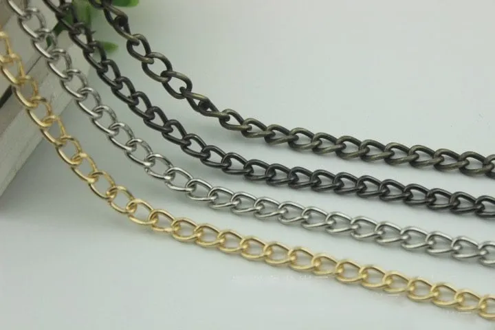 Purse Chain Bag Hardware Metal Crossbody Gold Silver Gunmetal Bronze Brass Vintage Strap Handle Handbag Curb Clutch Making Metal 100cm 39"