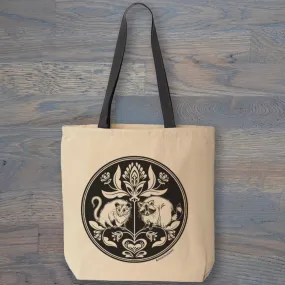 Raccoon   Opossum Hex Tote Bag