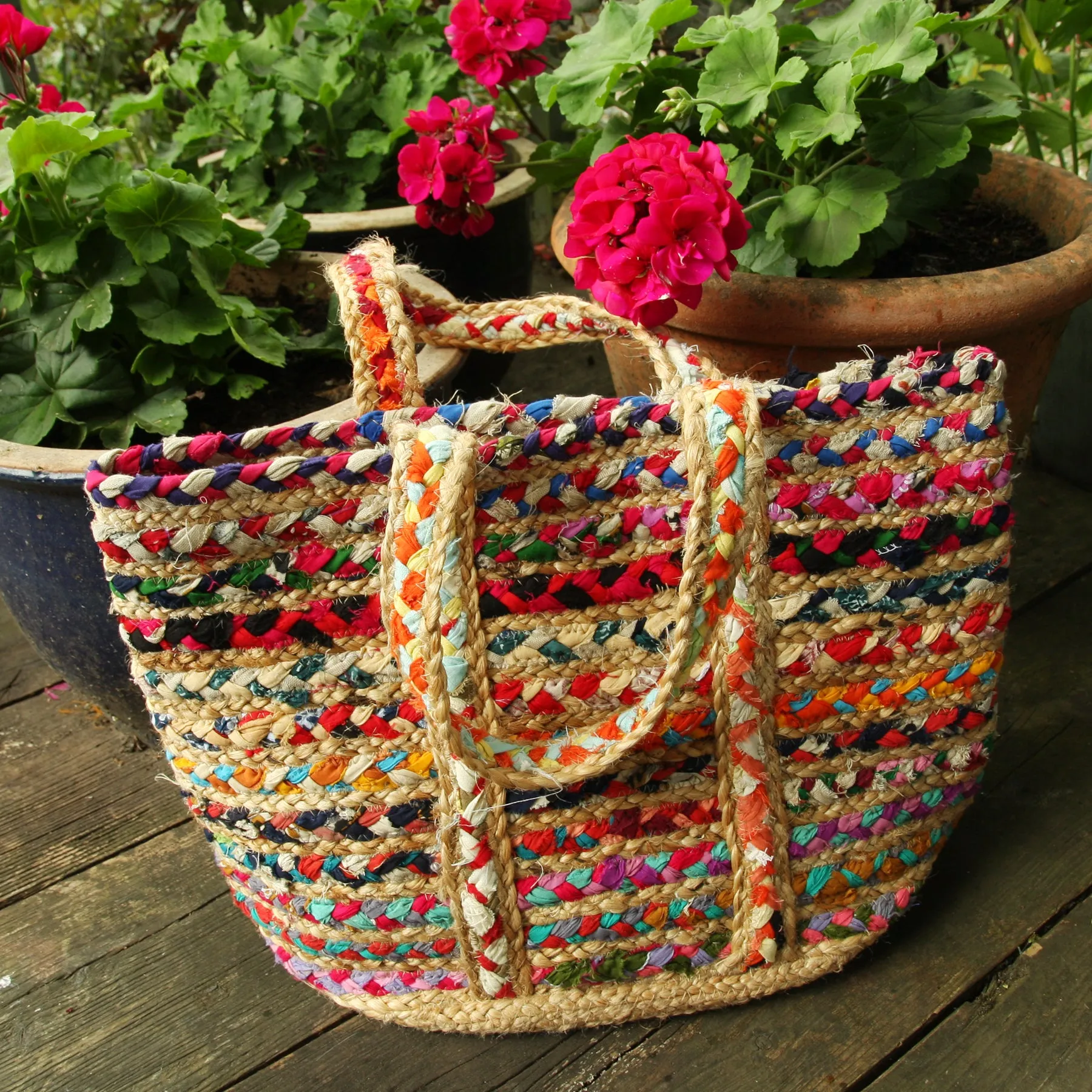 Recycled Cotton & Jute Shopping Bag