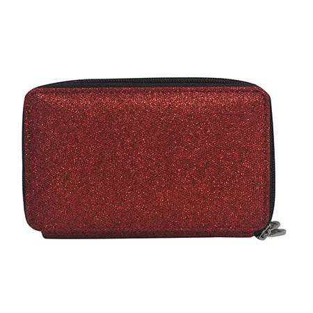 Red Glitter NGIL Canvas All in One Wallet