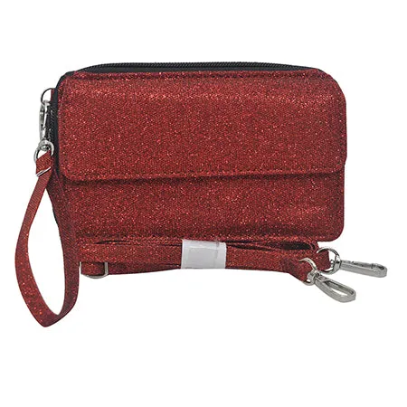 Red Glitter NGIL Canvas All in One Wallet