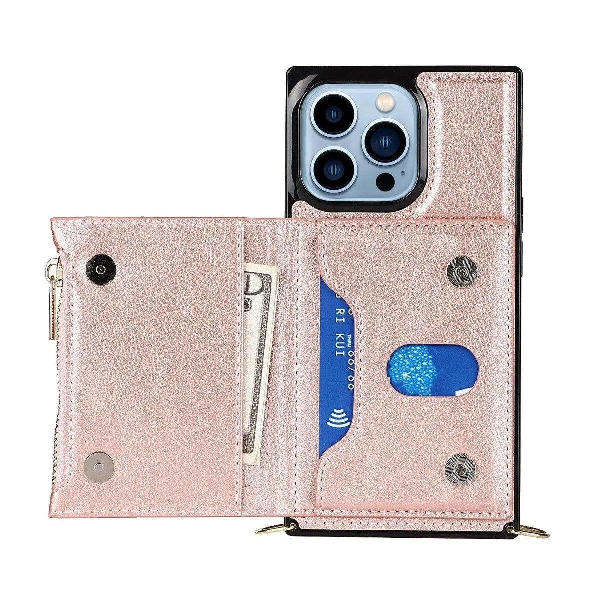 Regno Leather Zipper Wallet iPhone Case with Card Holder